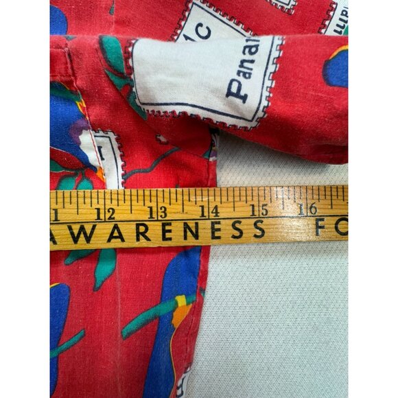 Vintage Stone Apparel Kids Boys Button-Up Shirt Size 7 Red Panama Toucan Casual - Picture 8 of 11